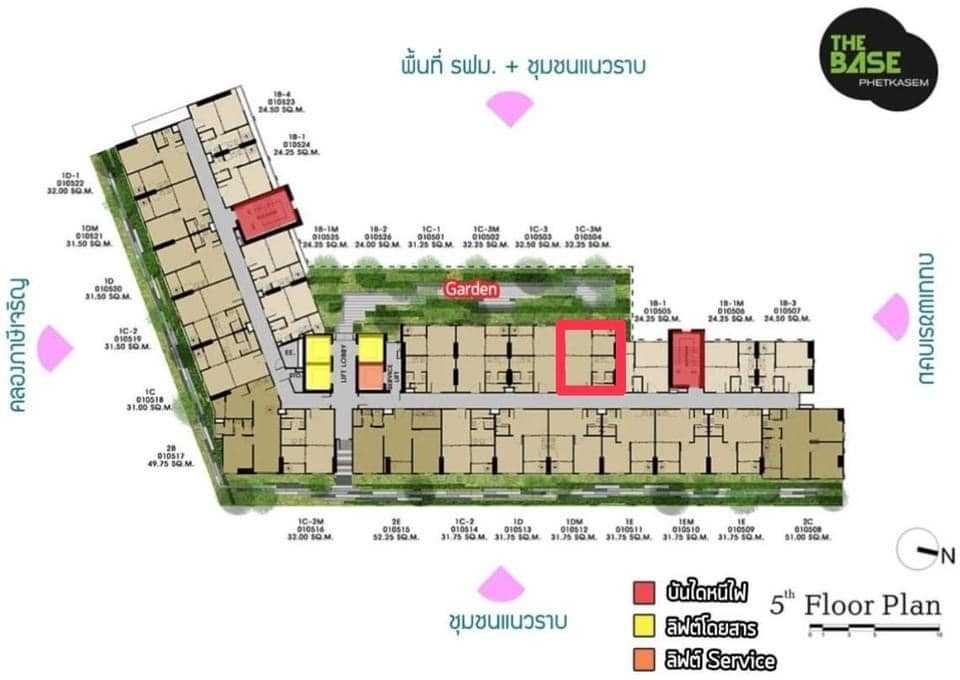 TBPK101 ให้เช่า คอนโด เดอะเบส เพชรเกษม ชั้น5 ขนาด32.25รม. 1นอน 1น้ำ 12,500บ. 064-878-5283