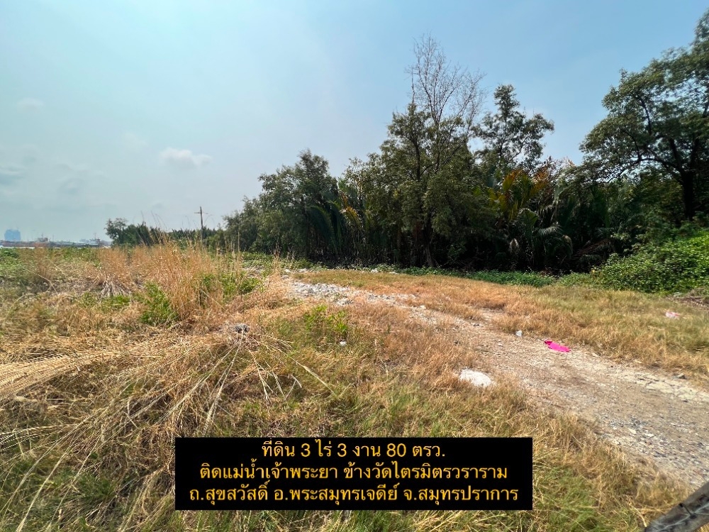 S-LJPR101 ขาย ที่ดิน ถ.สุขสวัสดิ์ ติดแม่น้ำเจ้าพระยา ขนาด 3ไร่ 3งาน 80ตร.ว. 82.4ล้าน 064-959-8900